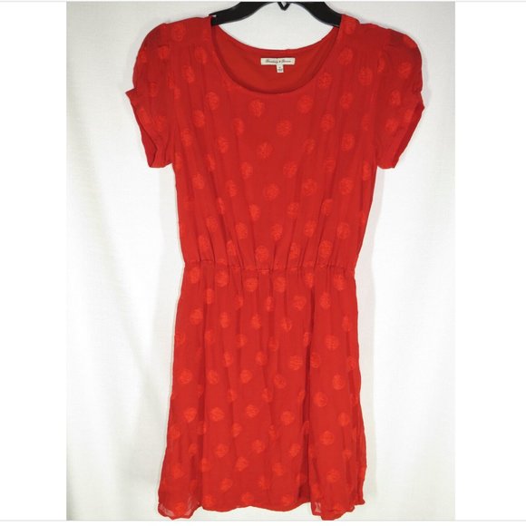 Women's Size Zero Broadway & Broome Red Polka Dot Silk Blend Mini Dress, GUC - Picture 3 of 8